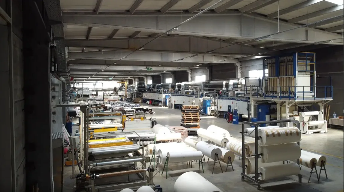 faux leather production line at the Salder factory